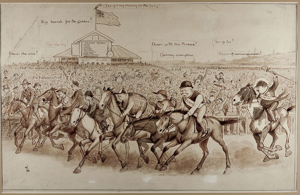 Cartoon - horse racing