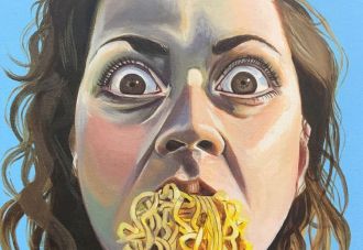 Mi Goreng Mamae (detail), Tina Tangiweto, 2020, oil on canvas.