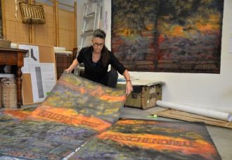 Robyn Hughes in her studio, Auckland.