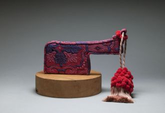 Tools of the Trade, 2018, Red and blue, wooden block, Mixed media by Lauren Lysaght