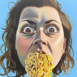 Mi Goreng Mamae (detail), Tina Tangiweto, 2020, oil on canvas.