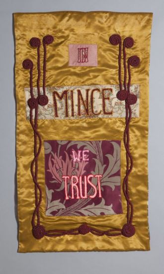 200 Ways With Mince, 2018, Banner, Mixed media by Lauren Lysaght