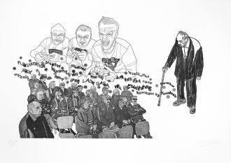 Anthony Davies, Closing the Gap #11, Intaglio print on paper  2010