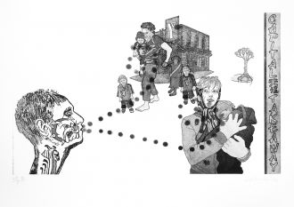 Anthony Davies, Closing the Gap #5, Intaglio print on paper  2010